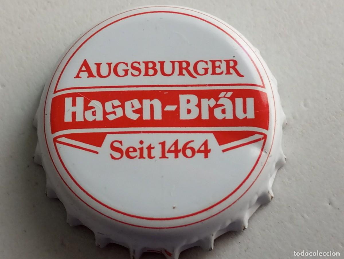 Coleccionismo de cervezas: Chapa tap&oacute;n corona de la bebida alemana HASEN-BR&Auml;U SEIT 1464 - AUGSBURGER