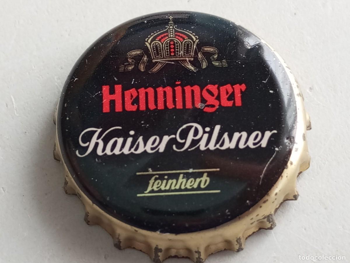 Coleccionismo de cervezas: Chapa tap&oacute;n corona de la cerveza alemana HENNINGER KAISER PILSNER FEINHERB
