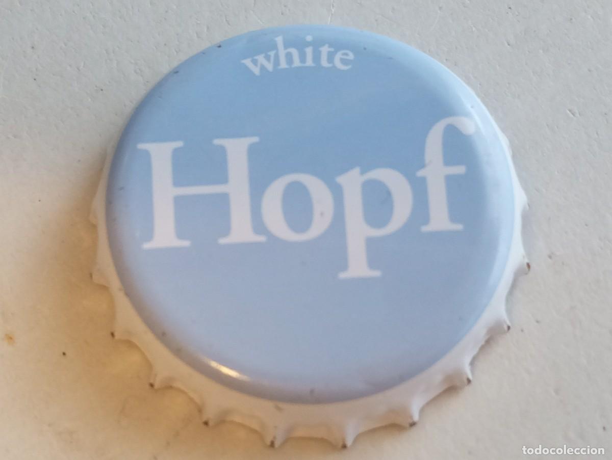 Coleccionismo de cervezas: Chapa tap&oacute;n corona cerveza alemana HOPF WHITE