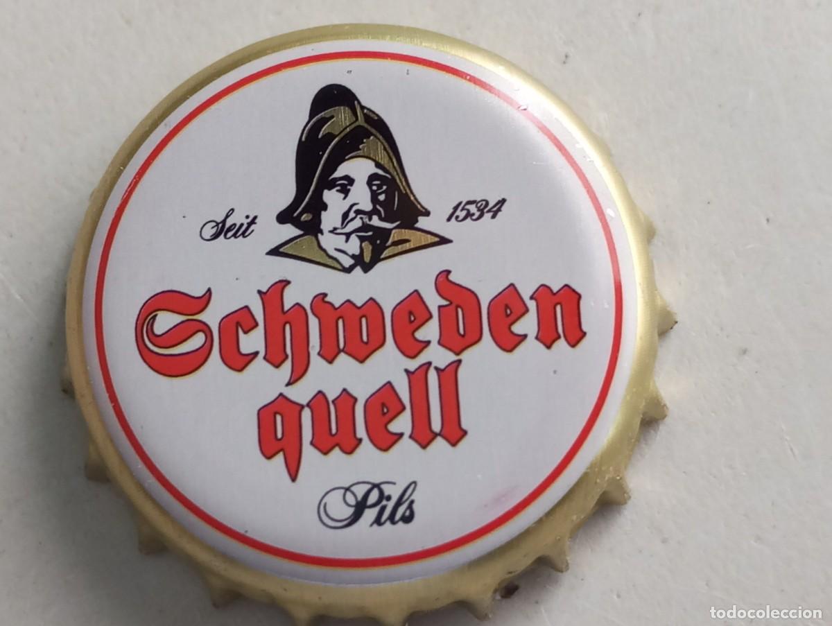 Coleccionismo de cervezas: Chapa tap&oacute;n corona cerveza alemana SCHWEDEN QUELL PILS SEIT 1534