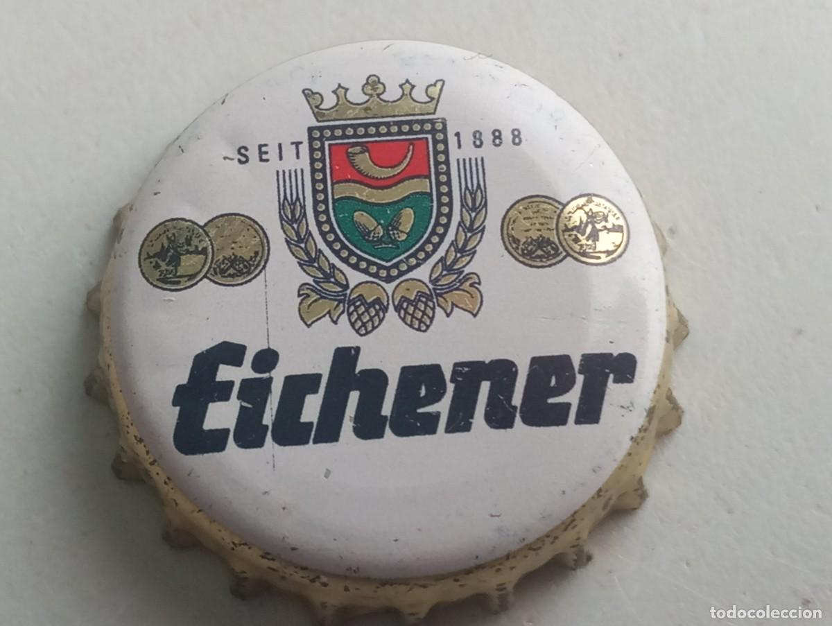 Coleccionismo de cervezas: Chapa tap&oacute;n corona cerveza alemana EICHENER SEIT 1888 (con medallas)