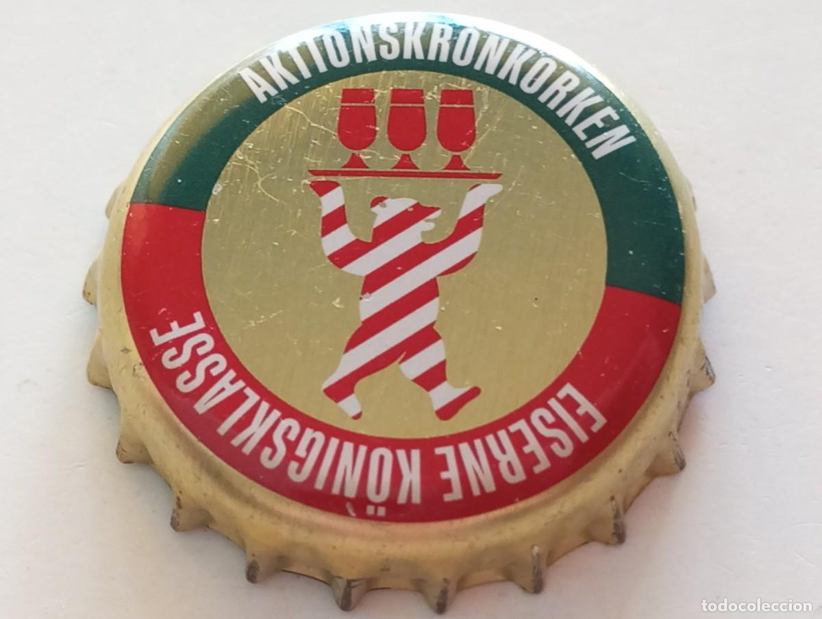 Coleccionismo de cervezas: Chapa tap&oacute;n corona de la cerveza alemana BERLINER AKTIONSKRONKORKEN EISERNE K&Ouml;NIGSKLASSE