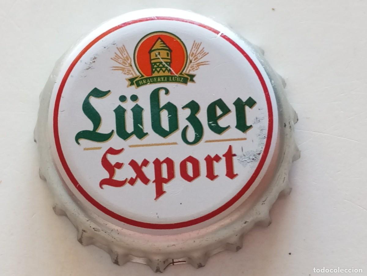 Sammeln von Brauereiartikeln: Chapa tap&oacute;n corona de la cerveza alemana L&Uuml;BZER EXPORT (con raya)