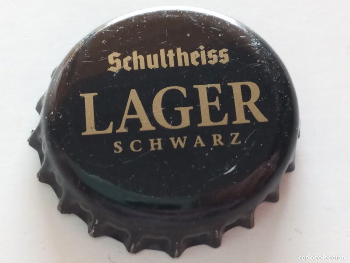 Coleccionismo de cervezas: Chapa tap&oacute;n corona de la cerveza alemana SCHULTHEISS LAGER SCHWARZ