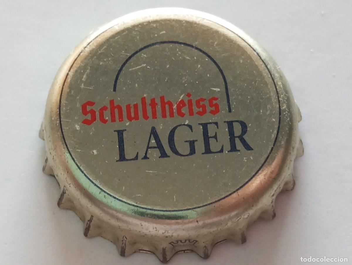 Coleccionismo de cervezas: Chapa tap&oacute;n corona de la cerveza alemana SCHULTHEISS LAGER