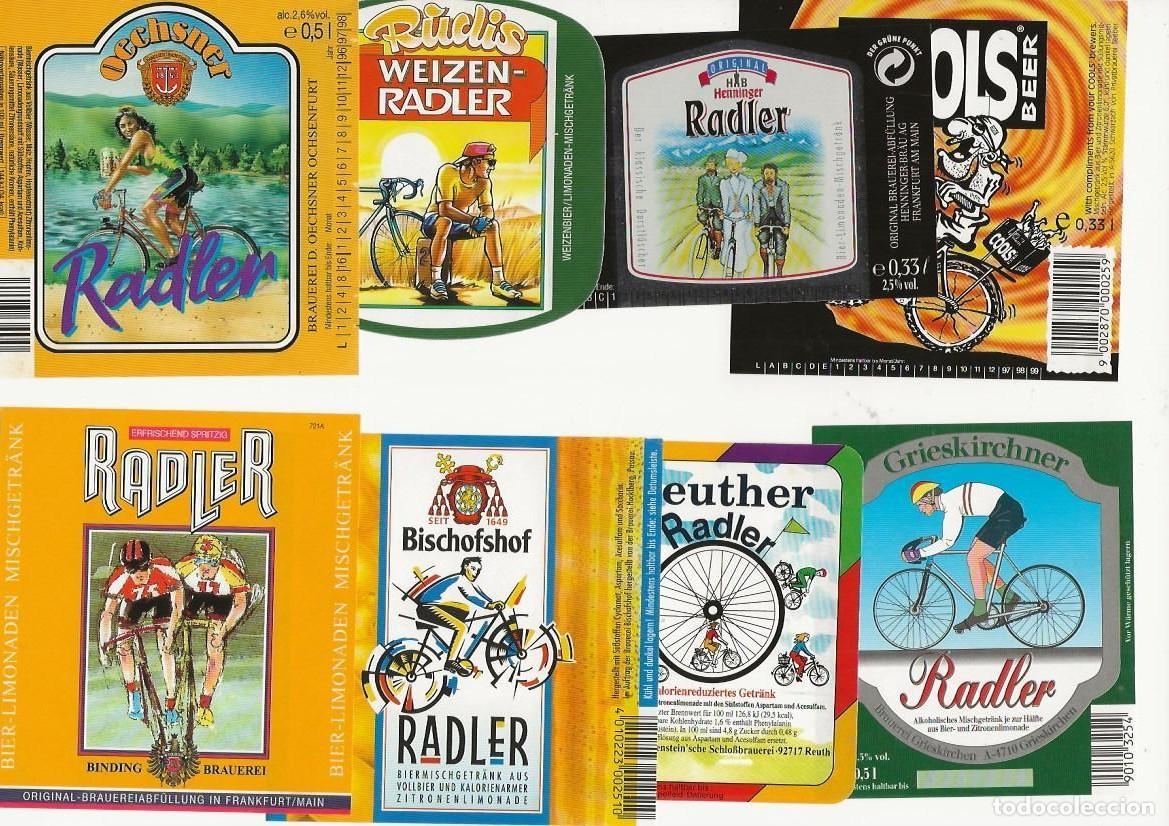 Coleccionismo de cervezas: LOTE TEMATICO ETIQUETAS CERVEZA: CICLISTAS