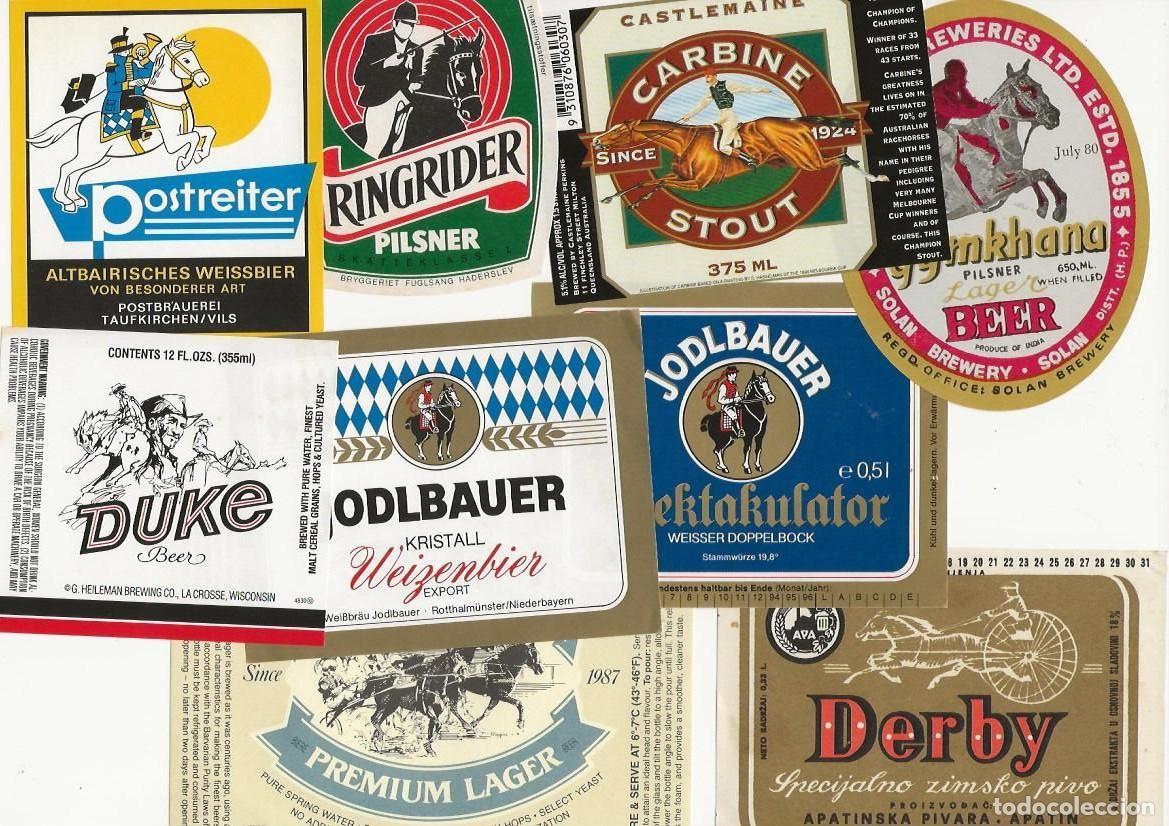 Coleccionismo de cervezas: LOTE TEMATICO ETIQUETAS: HIPICA
