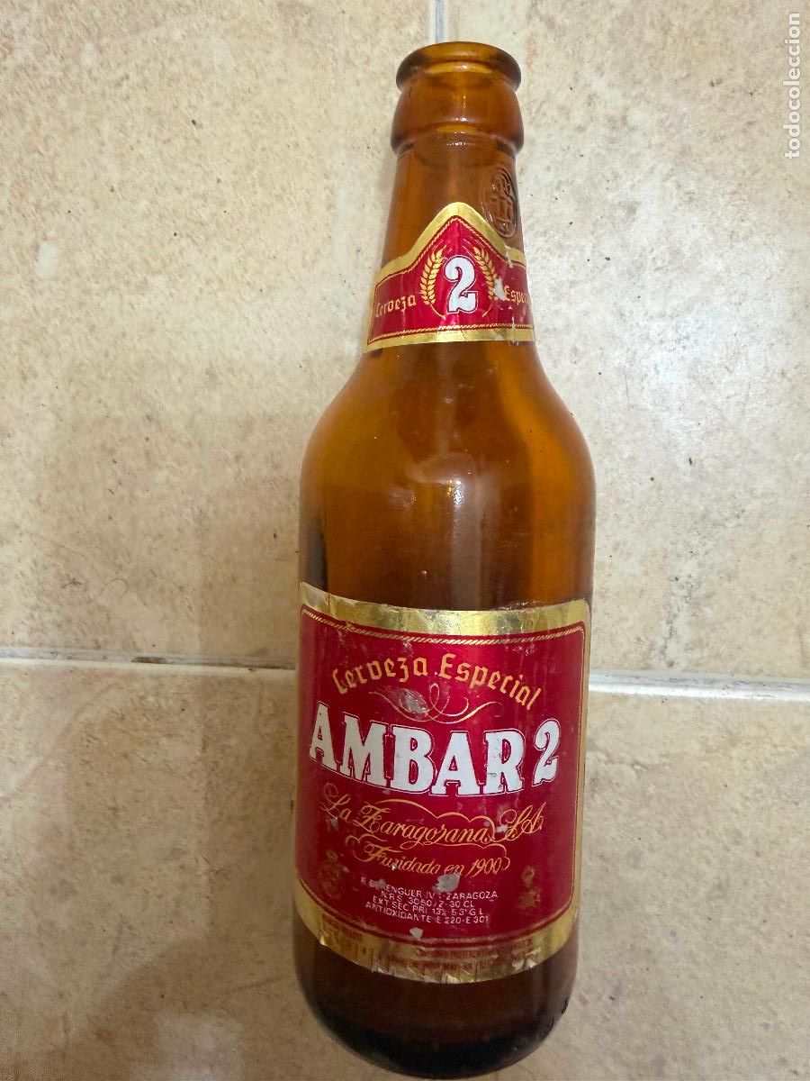 Coleccionismo de cervezas: Botella de cerveza &aacute;mbar 2 1/3