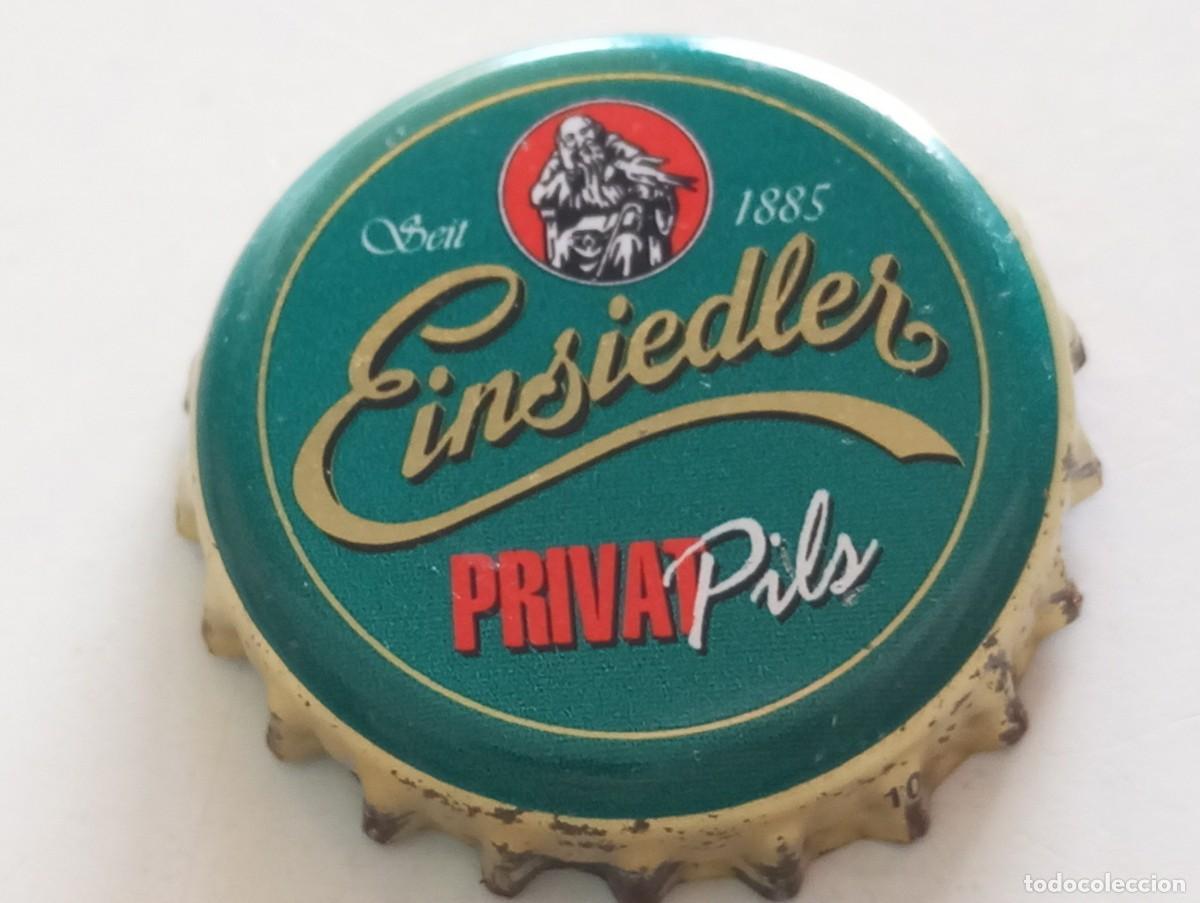 Sammeln von Brauereiartikeln: Chapa tap&oacute;n corona de la cerveza alemana EINSIEDLER PRIVAT PILS SEIT 1885