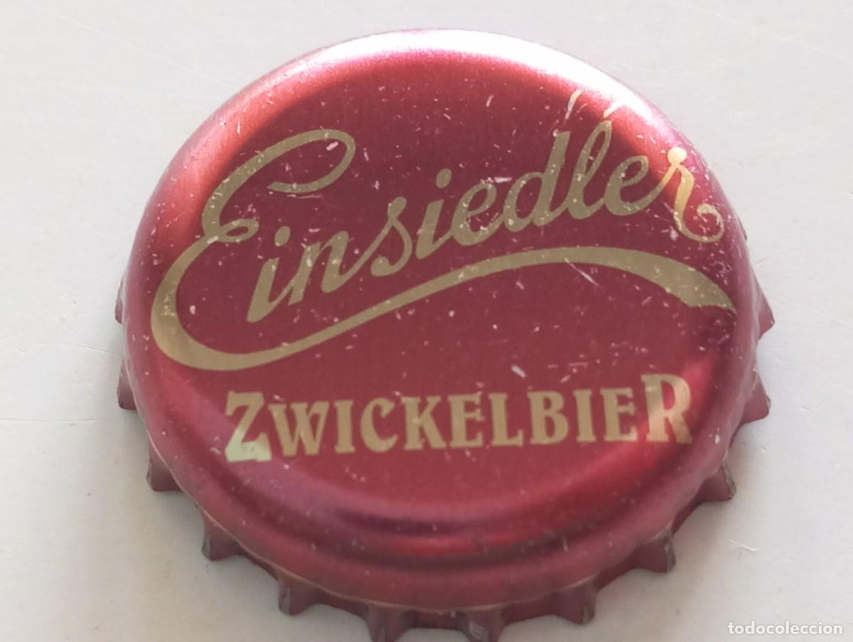 Sammeln von Brauereiartikeln: Chapa tap&oacute;n corona de la cerveza alemana EINSIEDLER ZWICKELBIER (letras doradas)