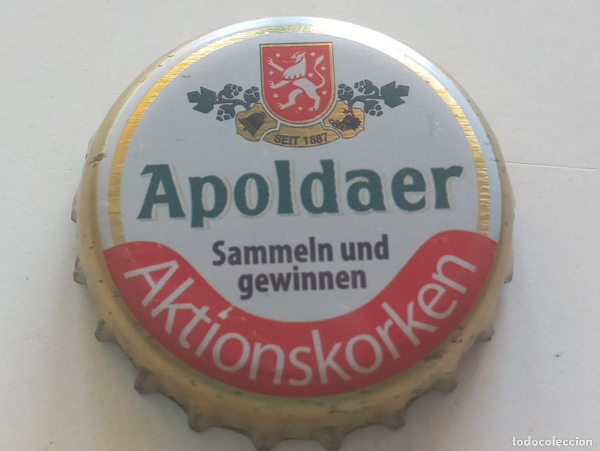 Coleccionismo de cervezas: Chapa tap&oacute;n corona de la cerveza alemana APOLDAER AKTIONSKORKEN SAMMELN UND GEWINNEN