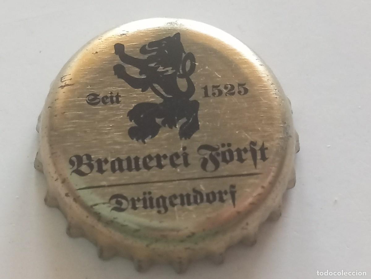 Coleccionismo de cervezas: Chapa tap&oacute;n corona de la cerveza alemana BRAUEREI F&Ouml;RST SEIT 1525 - DR&Uuml;GENDORF