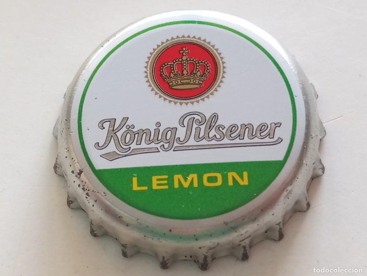 Coleccionismo de cervezas: Chapa tap&oacute;n corona de la cerveza alemana K&Ouml;NIG PILSENER LEMON