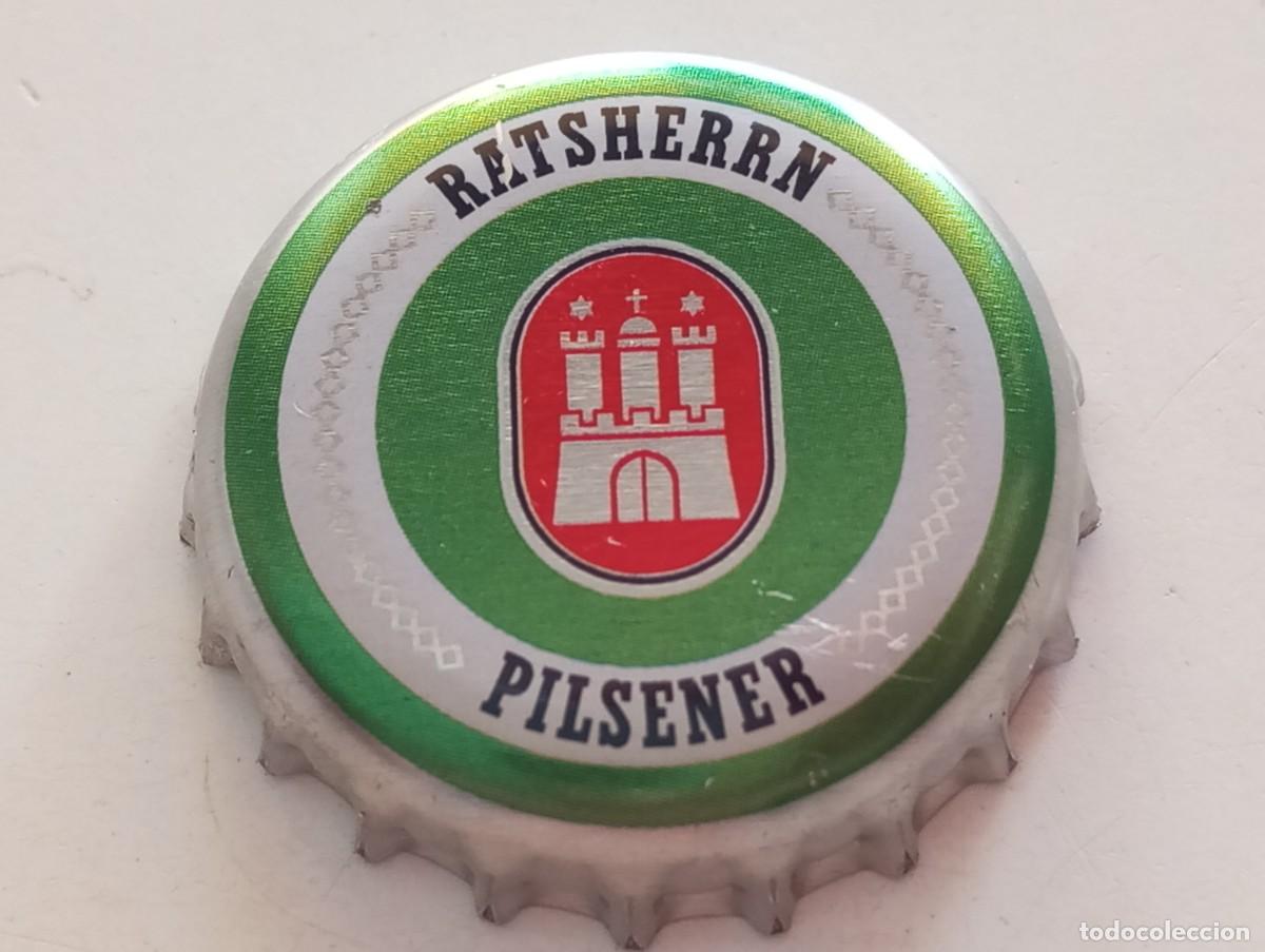 Coleccionismo de cervezas: Chapa tap&oacute;n corona de la cerveza alemana RATSHERRN PILSENER