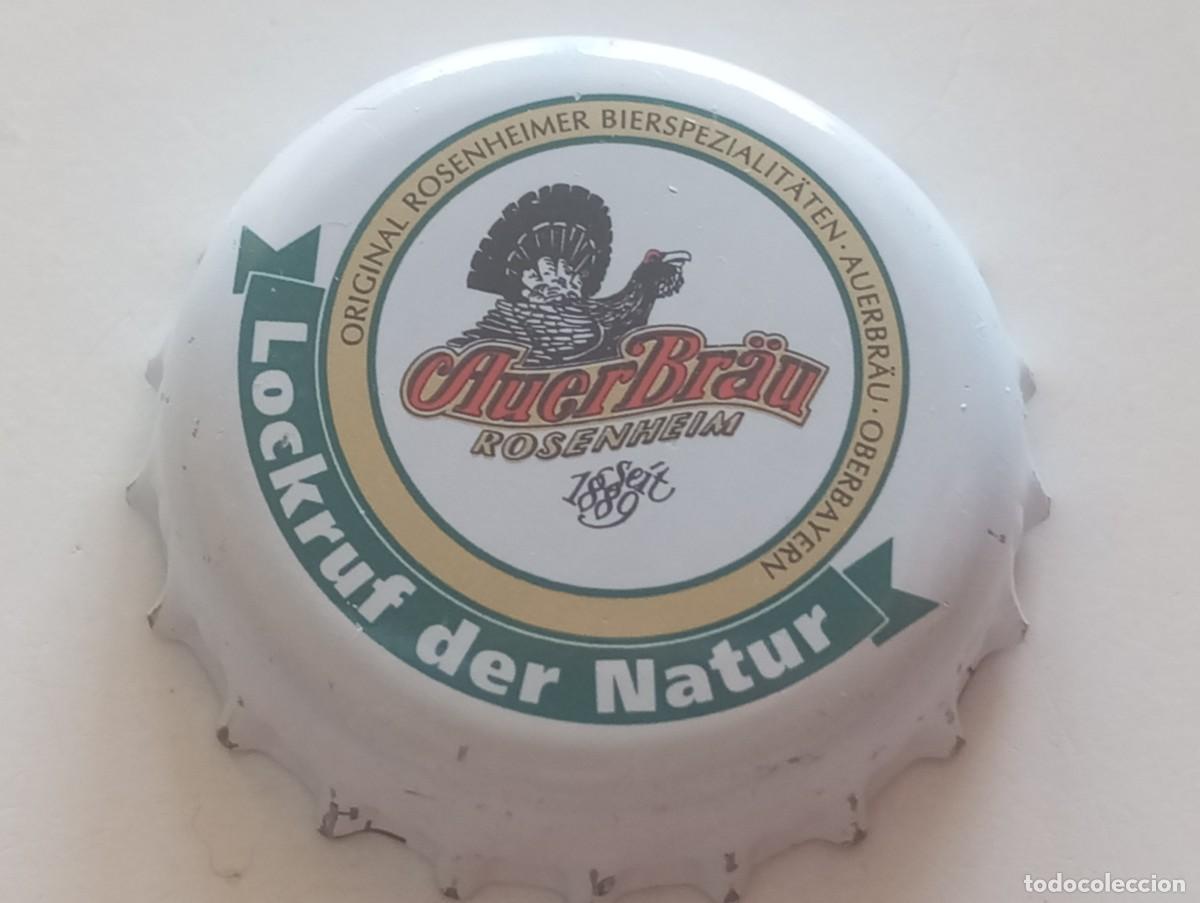 Coleccionismo de cervezas: Chapa tap&oacute;n corona de la cerveza alemana AUER BR&Auml;U LOCKRUF DER NATUR - ROSENHEIM