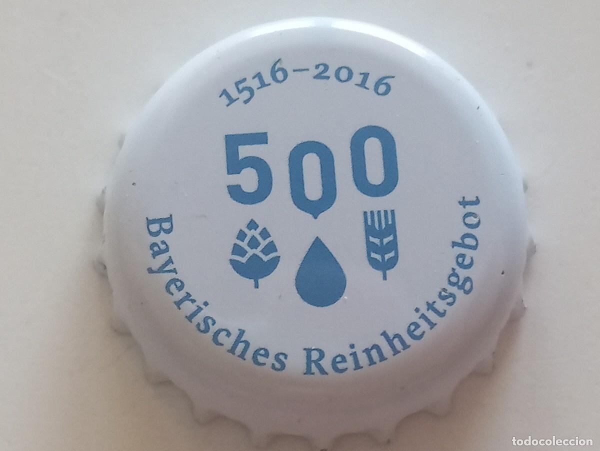 Coleccionismo de cervezas: Chapa tap&oacute;n corona de la cerveza alemana BAYERISCHES REINHEITSGEBOT 500 (1516-2016)