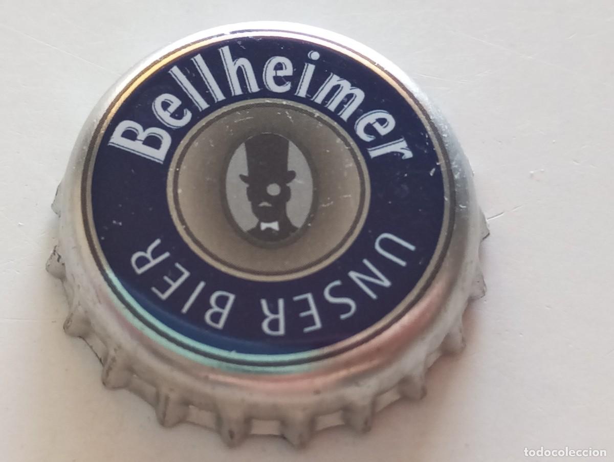 Coleccionismo de cervezas: Chapa tap&oacute;n corona de la cerveza alemana BELLHEIMER UNSER BIER SILBER-PILS