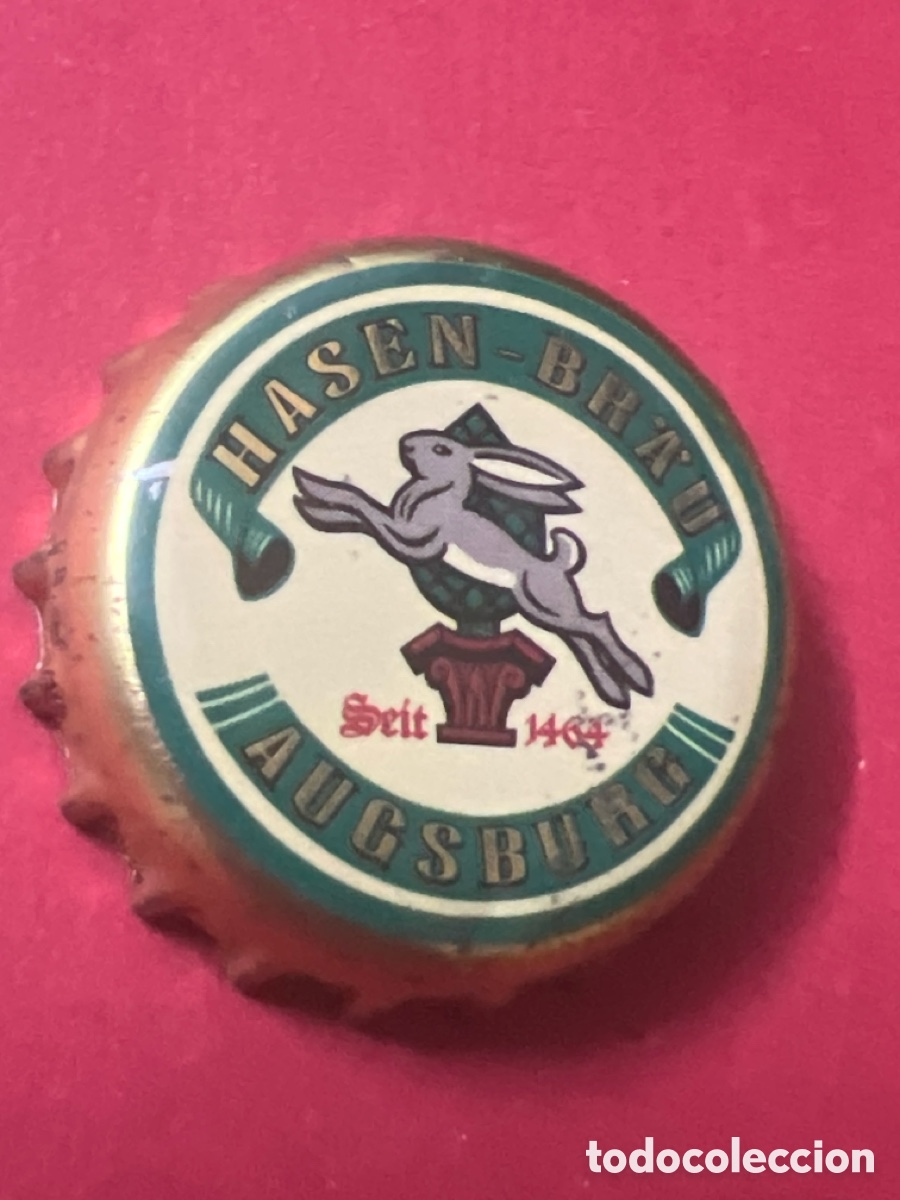 Coleccionismo de cervezas: T4/X69/M3. CHAPA CERVEZA - ALEMANIA - Hasen-Br&auml;u Augsburg seit 1464