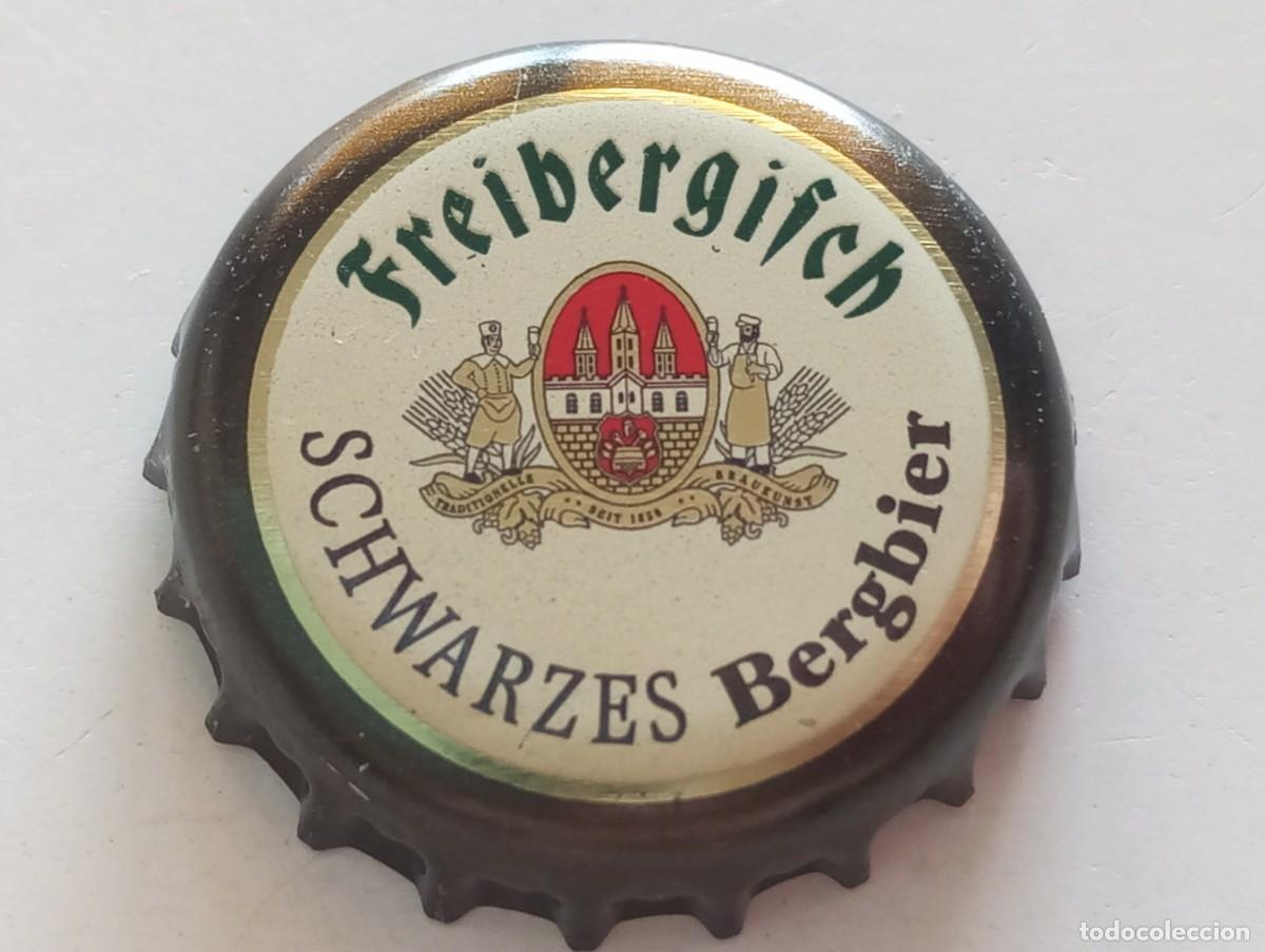 Coleccionismo de cervezas: Chapa tap&oacute;n corona de la cerveza alemana FREIBERGISCH SCHWARZES BERGBIER