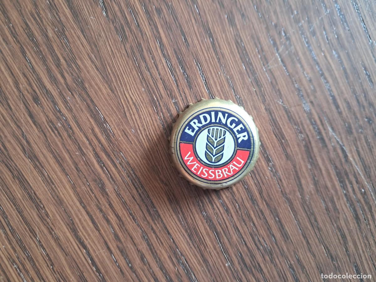 Coleccionismo de cervezas: chapa tap&oacute;n corona de cerveza, Erdinger, weissbrau.