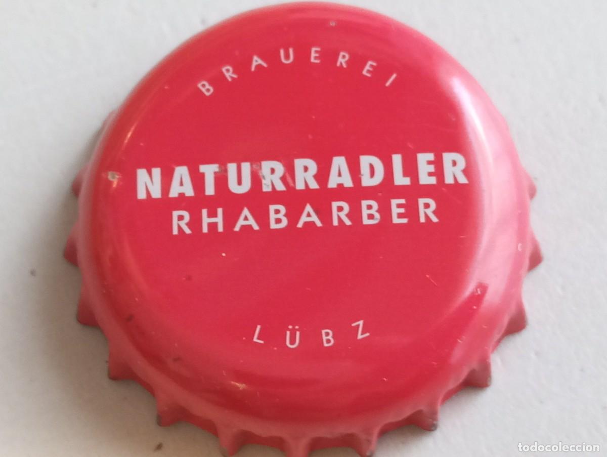 Collezionismo di birre: Chapa tap&oacute;n corona de la cerveza alemana BRAUEREI L&Uuml;BZ NATURRADLER RHABARBER