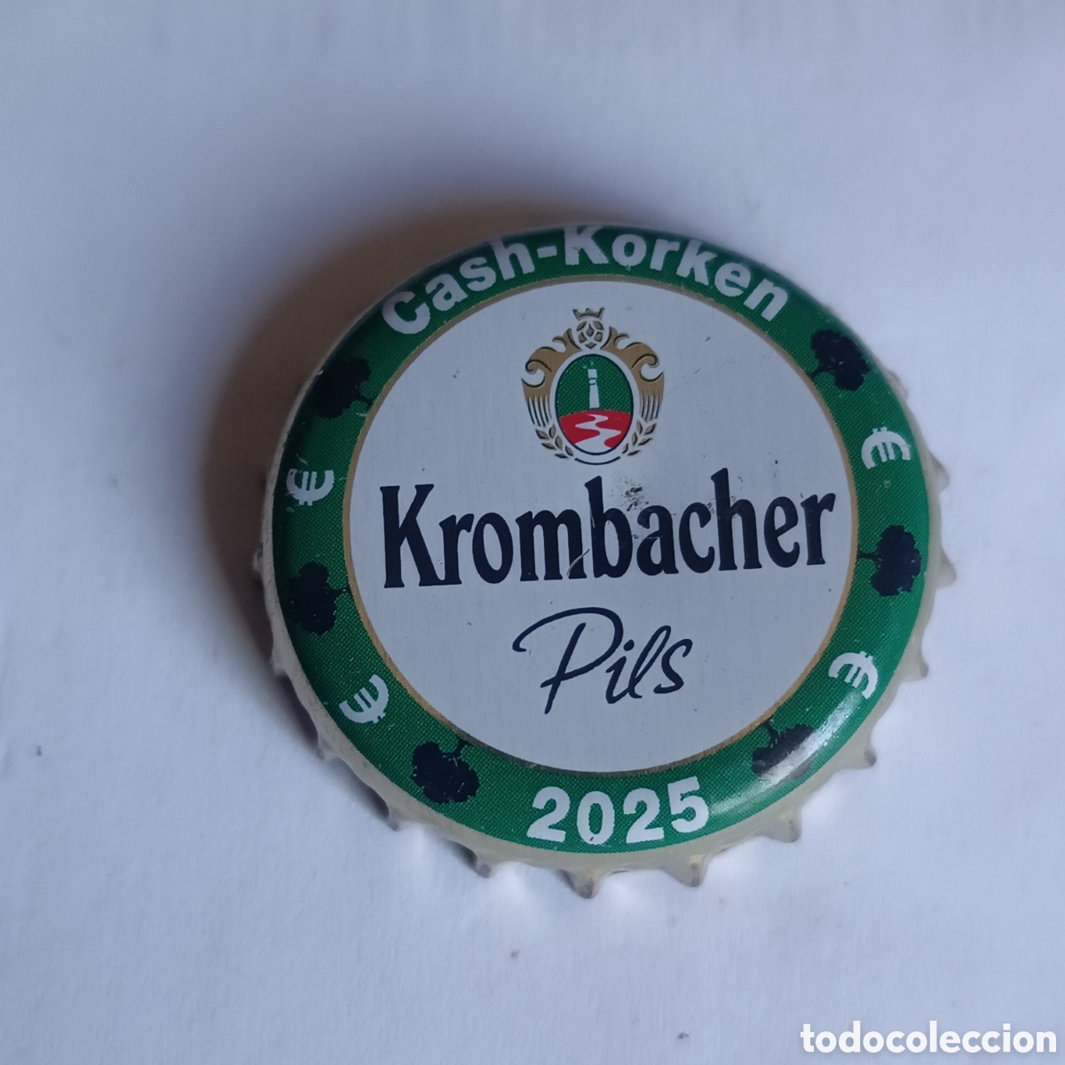 Coleccionismo de cervezas: Chapa cerveza alemana KROMBACHER PILS CASH-KORKEN (en blanco)