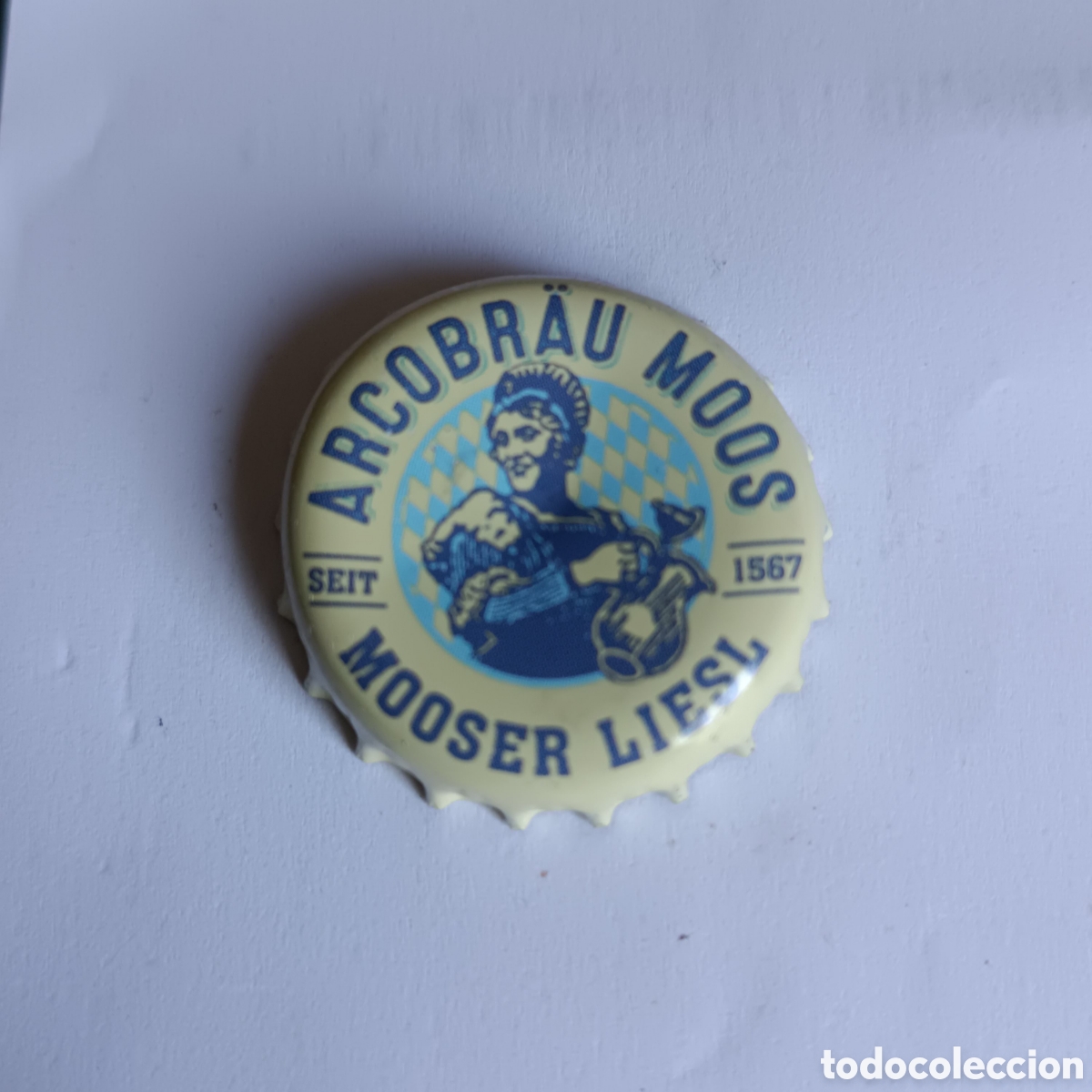 Coleccionismo de cervezas: Chapa cerveza Arcobr&auml;u Mooser Liesl