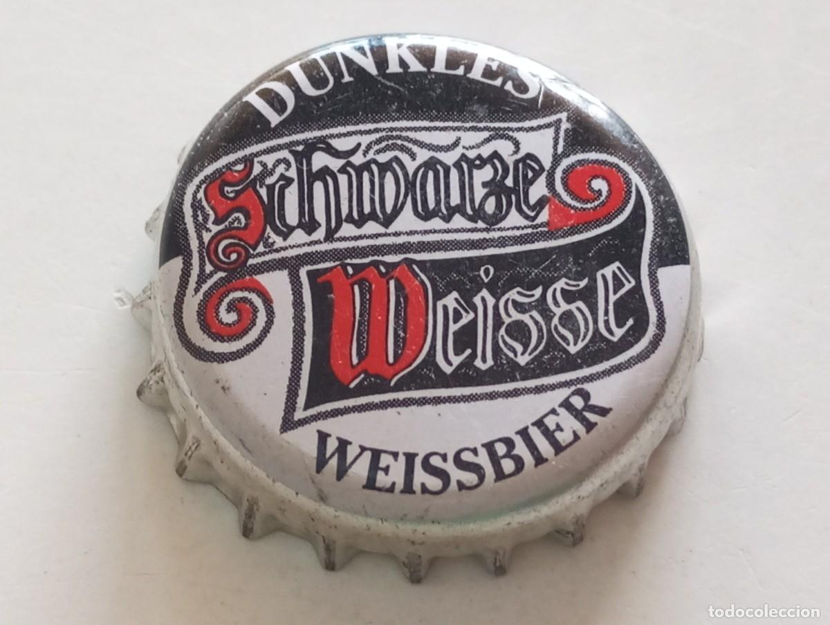 Coleccionismo de cervezas: Chapa tap&oacute;n corona de la cerveza alemana HOFBR&Auml;U SCHWARZE WEISSE DUNKLES WEISSBIER