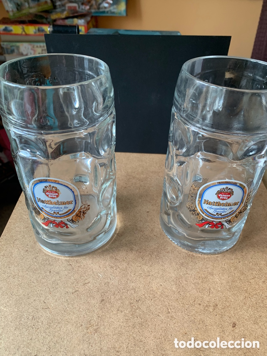 Coleccionismo de cervezas: LOTE DE 2 JARRAS DE CERVEZ ALEMANA NATTHEIMER. &Uacute;NICAS EN TODOCOLECCI&Oacute;N.