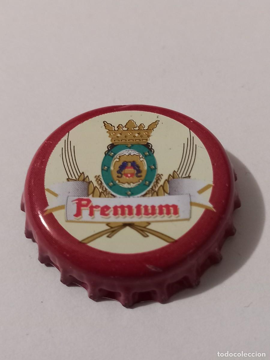 Coleccionismo de cervezas: CHAPA CERVEZA CONTIENE, PREMIUM. FACTOR&Iacute;A E