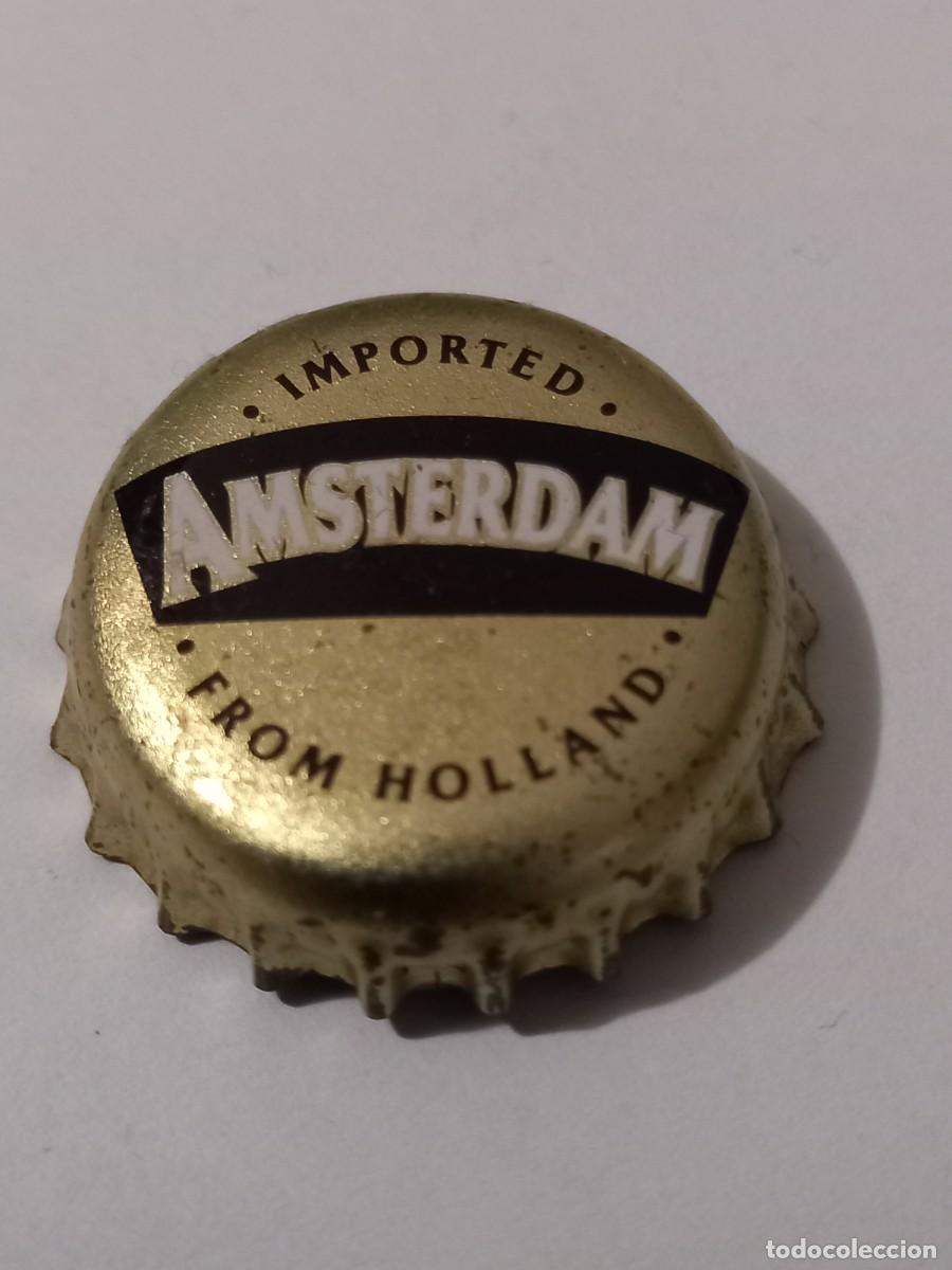 Coleccionismo de cervezas: CHAPA CERVEZA AMSTERDAM, FACTOR&Iacute;A HB
