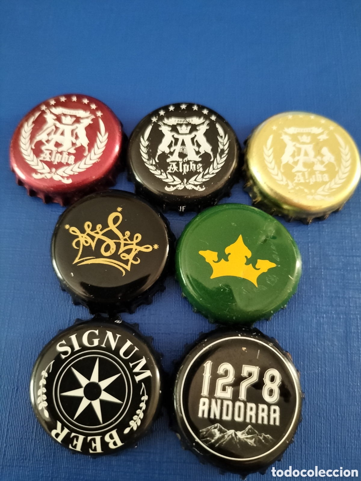 Coleccionismo de cervezas: LOTE 7 CHAPAS TAPON CORONA CERVEZA ANDORRA