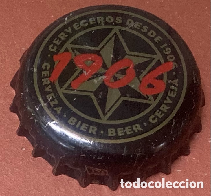 Coleccionismo de cervezas: TAP&Oacute;N CORONA CHAPA BIERE CERVEZA ESTRELLA GALICIA 1906 (34). FAB. CHAPA: TCI--LOTE N. 2323--CARMANJO