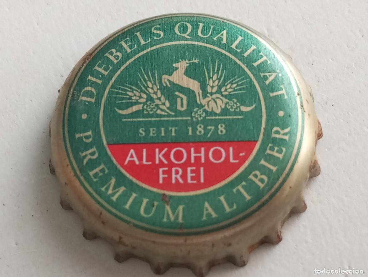 Coleccionismo de cervezas: Chapa tap&oacute;n corona de la cerveza alemana DIEBELS QUALIT&Auml;T PREMIUM ALTBIER ALKOHOLFREI SEIT 1878