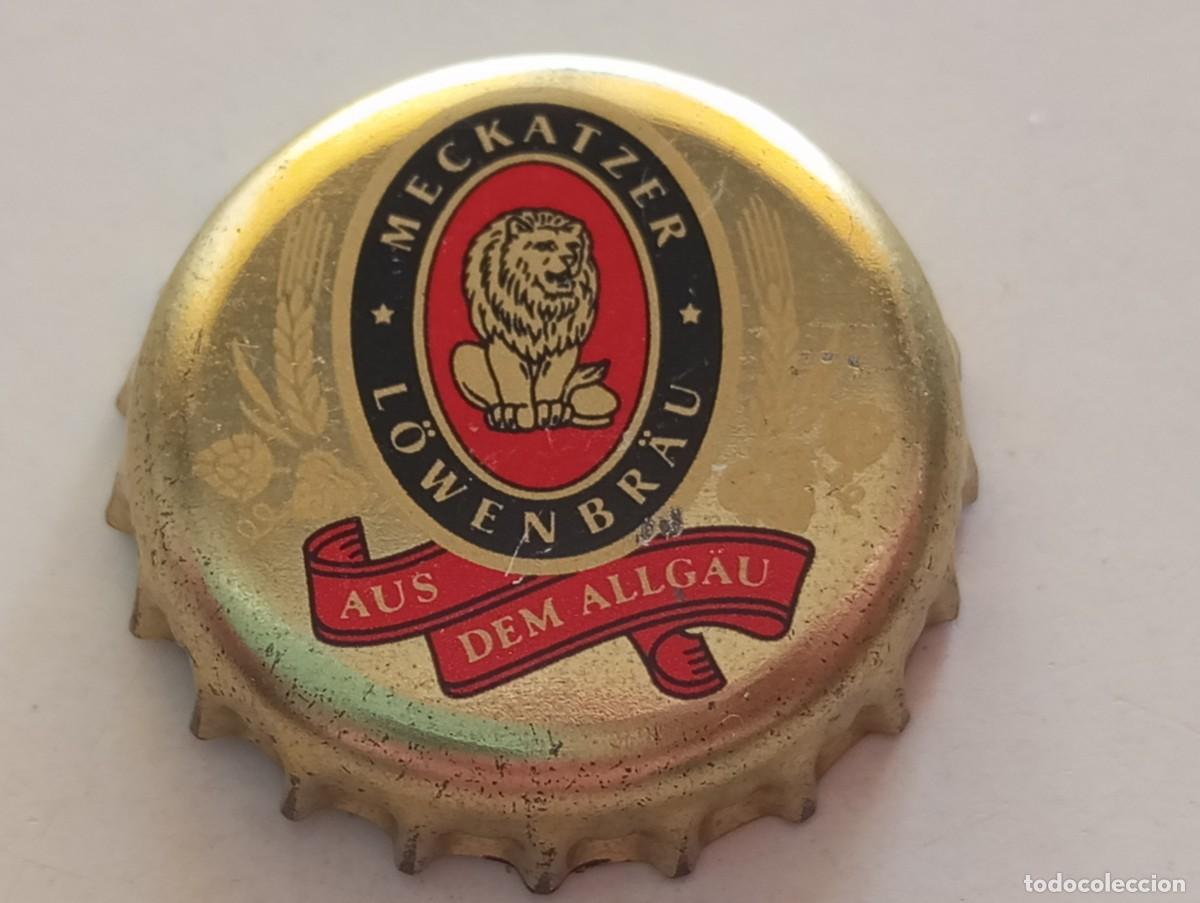 Coleccionismo de cervezas: Chapa tap&oacute;n corona de la cerveza alemana MECKATZER L&Ouml;WENBR&Auml;U AUS DEM ALLG&Auml;U