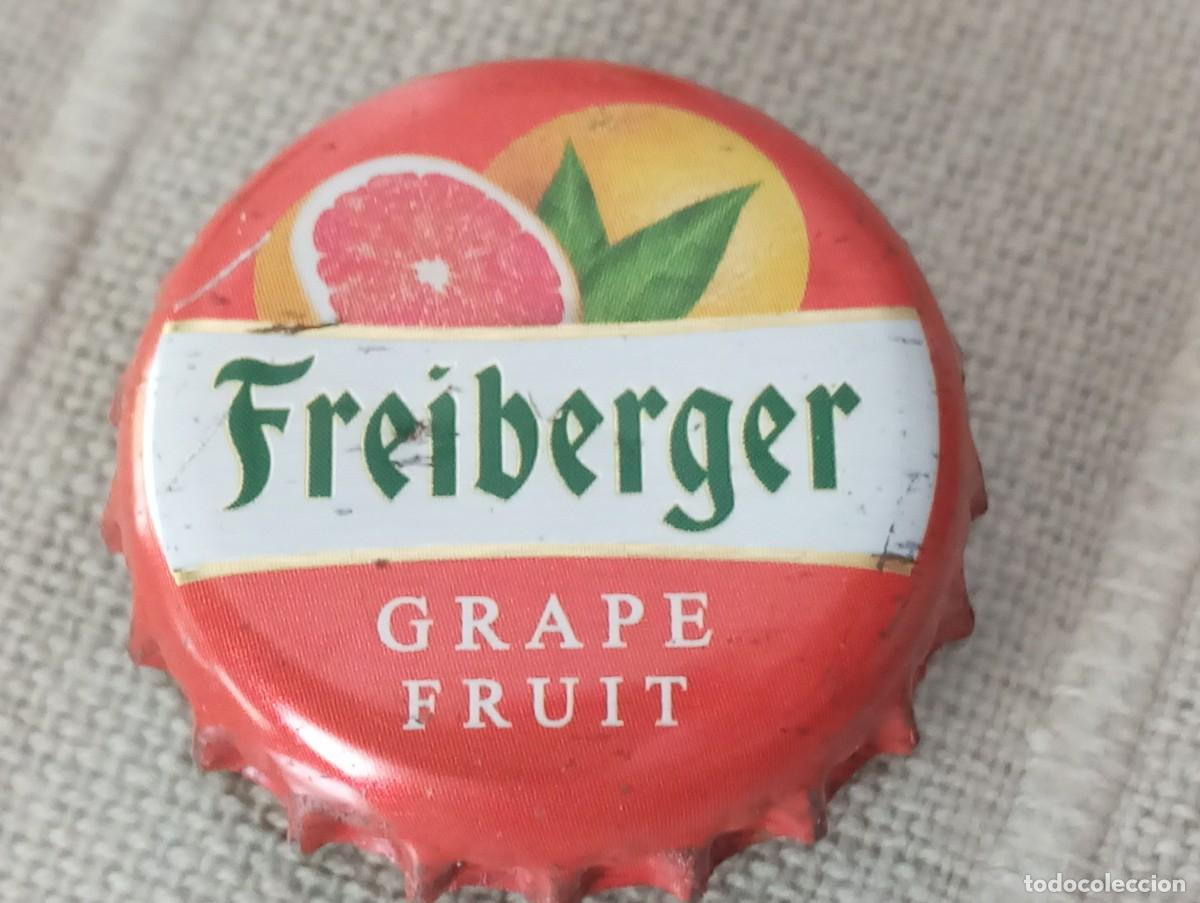 Coleccionismo de cervezas: Chapa tap&oacute;n corona de la cerveza alemana FREIBERGER GRAPE FRUIT