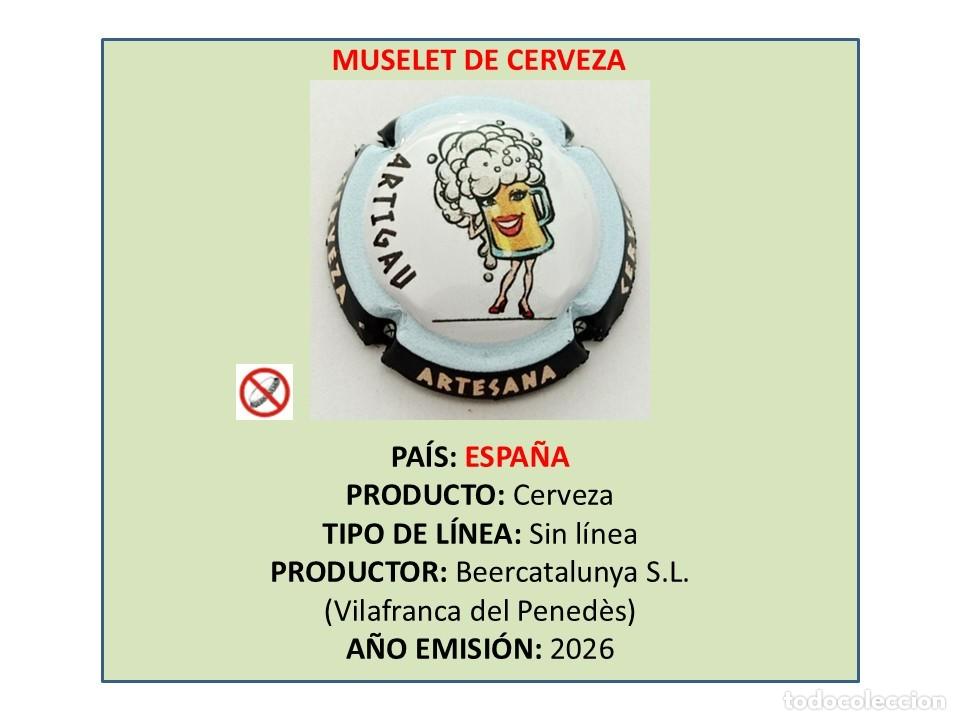 Coleccionismo de cervezas: TAPON CORONA CAPSULA CHAPA CERVEZA &rdquo;MUSELET&rdquo; DE ARTIGAU (ESPA&Ntilde;A)