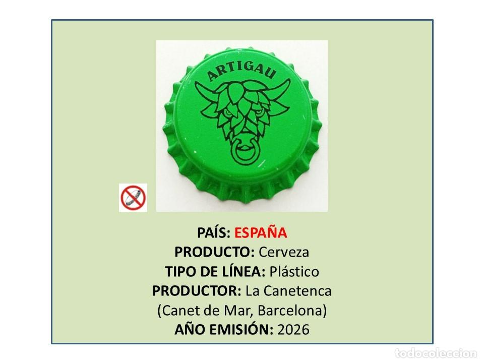 Coleccionismo de cervezas: TAPON CORONA CAPSULA CHAPA CERVEZA ARTIGAU (ESPA&Ntilde;A)