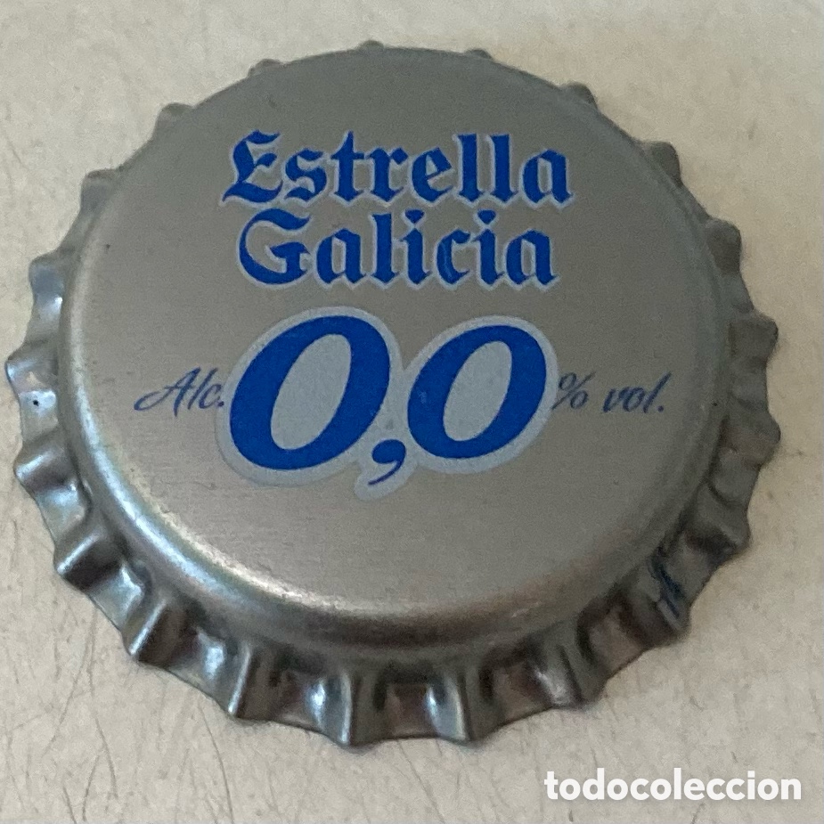 Coleccionismo de cervezas: TAP&Oacute;N CORONA BOTTLE CAP CHAPA CERVEZA ESTRELLA GALICIA 0,0 (39). FAB.CHAPA:U--LOTE N. 4119--CARMANJO