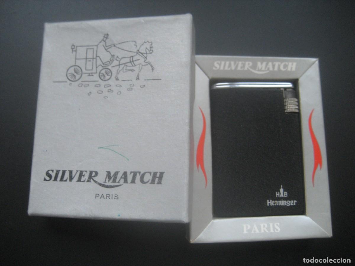 Coleccionismo de cervezas: MECHERO ENCENDEDOR SILVER MATCH, PARIS. PUBLICIDAD CERVEZA HB HENNINGER