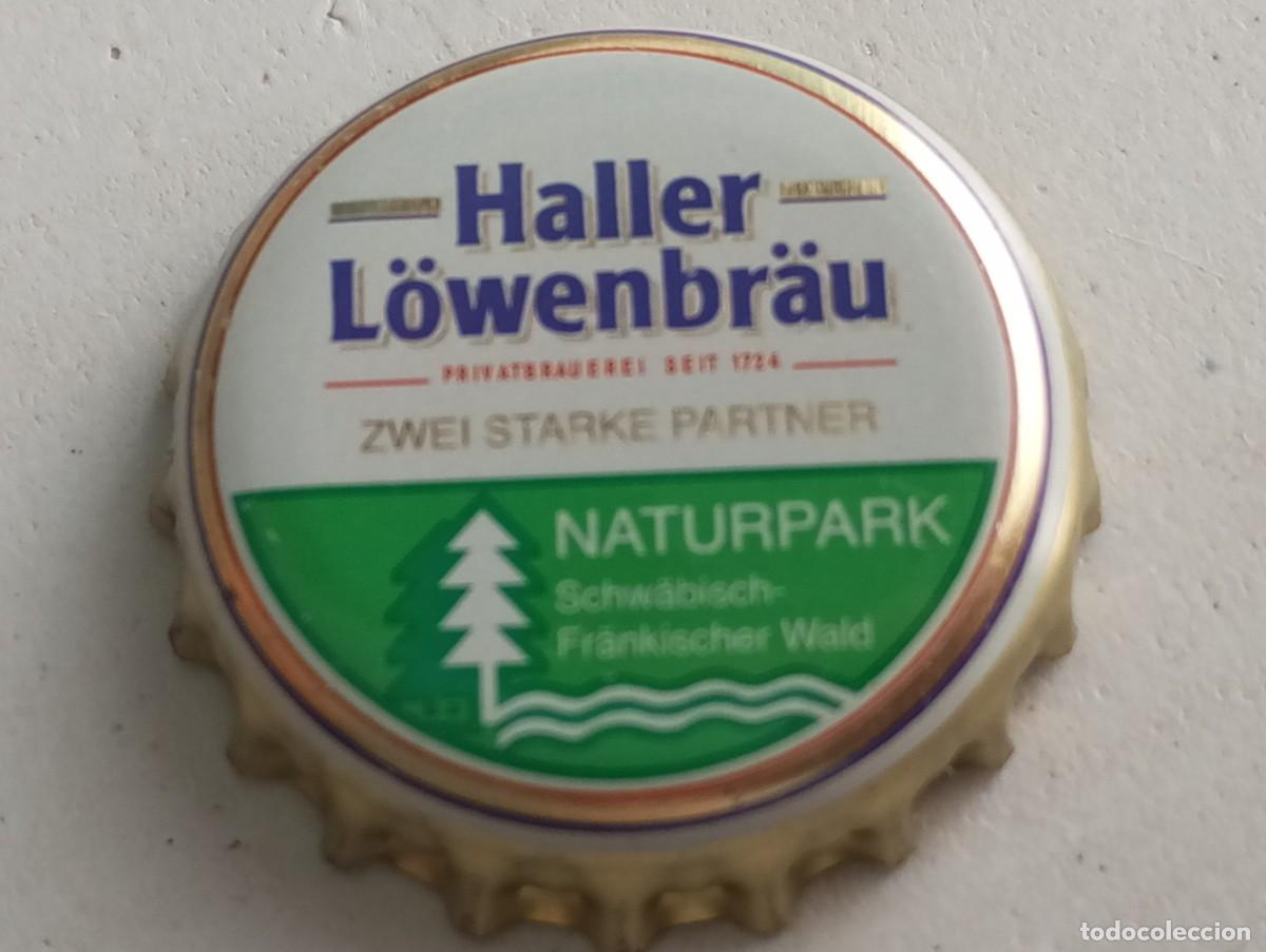 Coleccionismo de cervezas: Chapa tap&oacute;n corona de la cerveza alemana HALLER L&Ouml;WENBR&Auml;U NATURPARK PRIVATBRAUEREI SEIT 1724