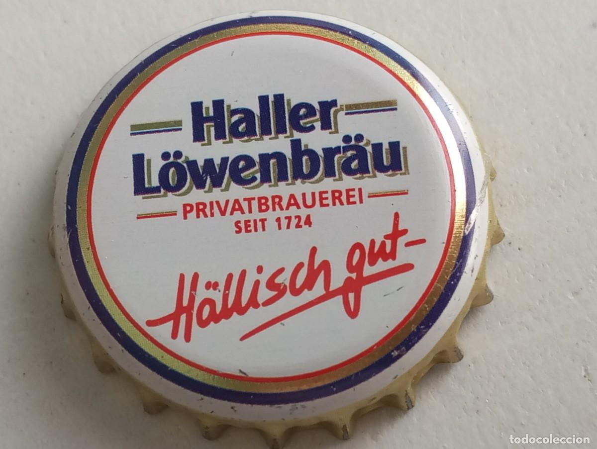 Coleccionismo de cervezas: Chapa tap&oacute;n corona de la cerveza alemana HALLER L&Ouml;WENBR&Auml;U H&Auml;LLISCH GUT PRIVATBRAUEREI SEIT 1724