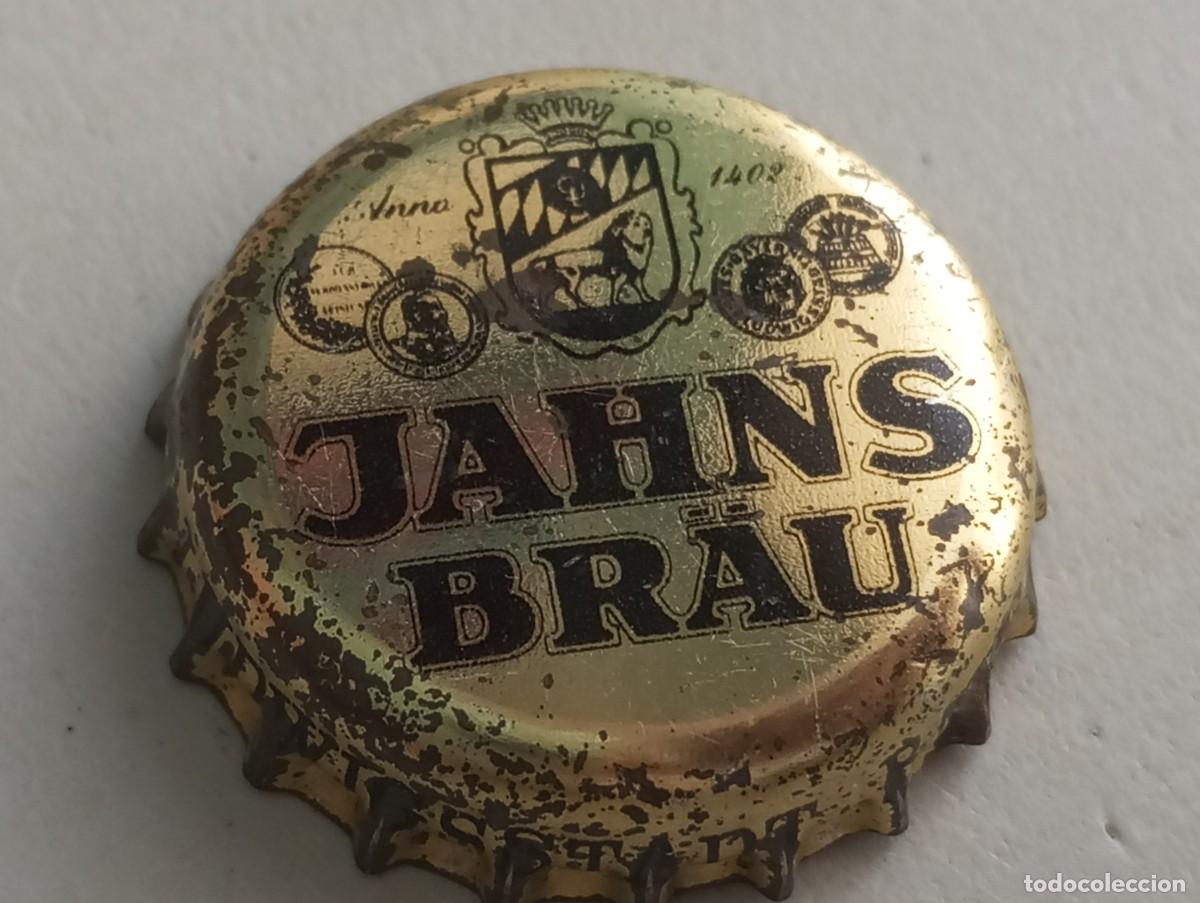 Coleccionismo de cervezas: Chapa tap&oacute;n corona de la cerveza alemana JAHNS BR&Auml;U ANNO 1402