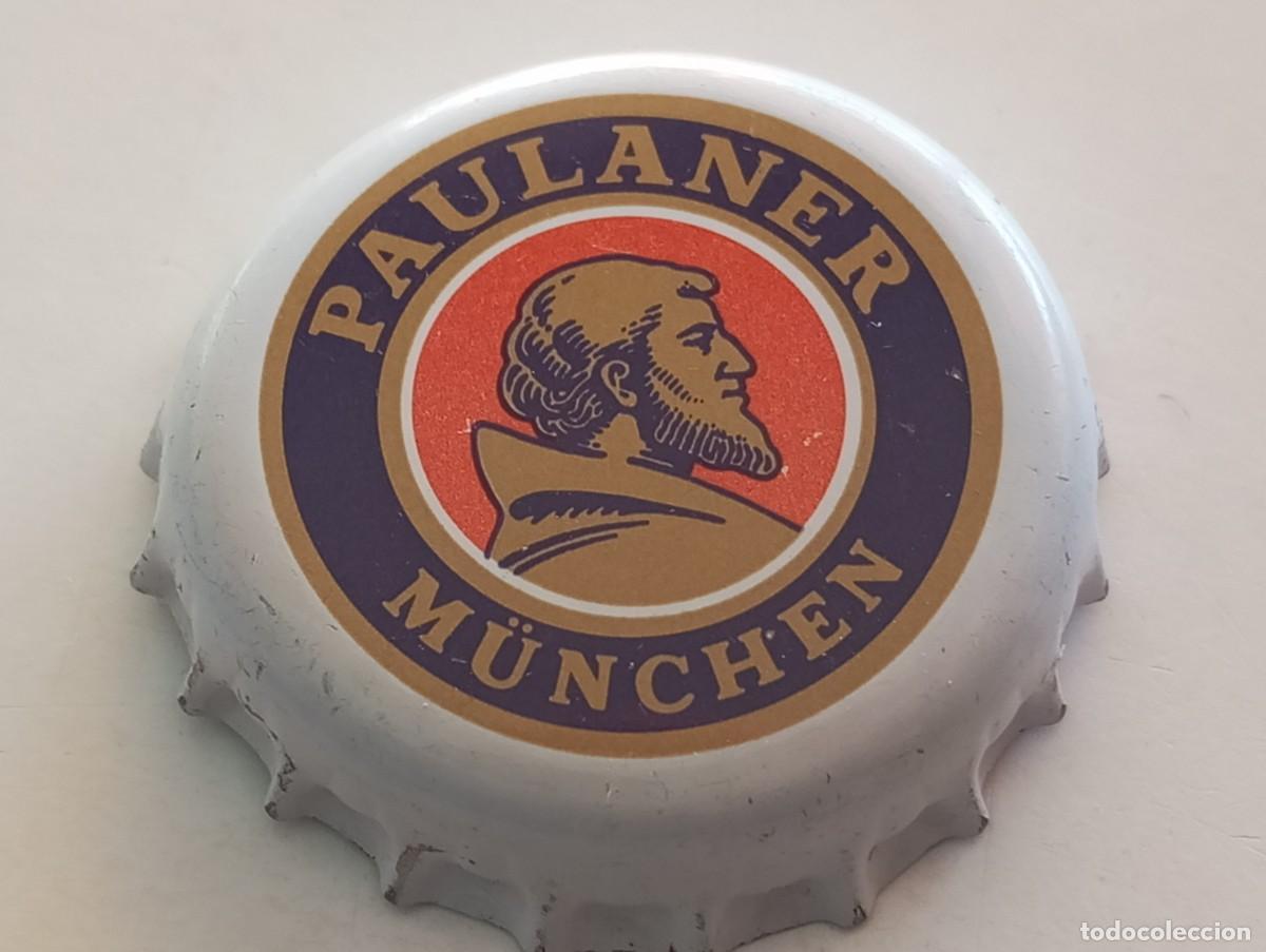 Coleccionismo de cervezas: Chapa tap&oacute;n corona de la cerveza alemana PAULANER M&Uuml;NCHEN (letras doradas)