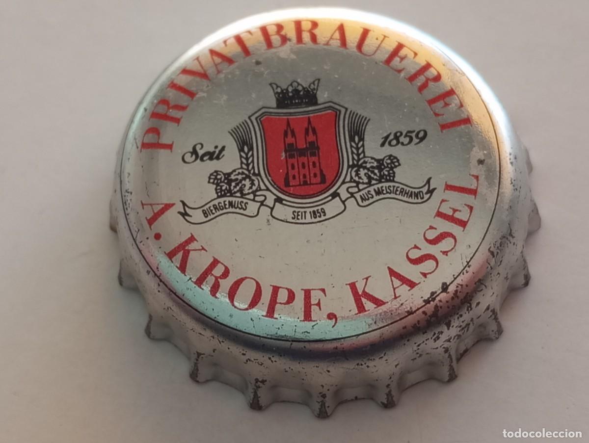 Coleccionismo de cervezas: Chapa tap&oacute;n corona de la cerveza alemana PRIVATBRAUEREI A. KROPF, KASSEL - SEIT 1859