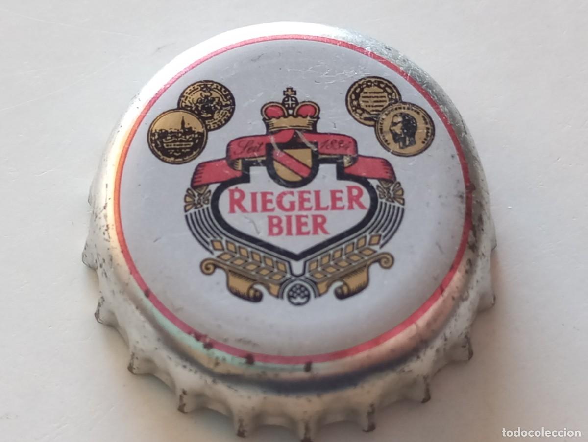 Coleccionismo de cervezas: Chapa tap&oacute;n corona de la cerveza alemana RIEGELER BIER SEIT 1834
