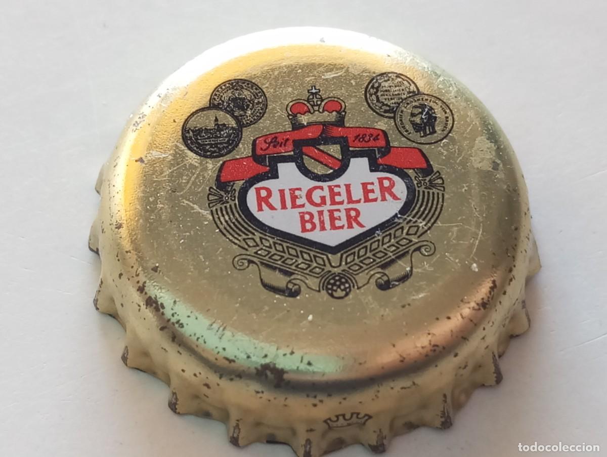 Coleccionismo de cervezas: Chapa tap&oacute;n corona de la cerveza alemana RIEGELER BIER SEIT 1834