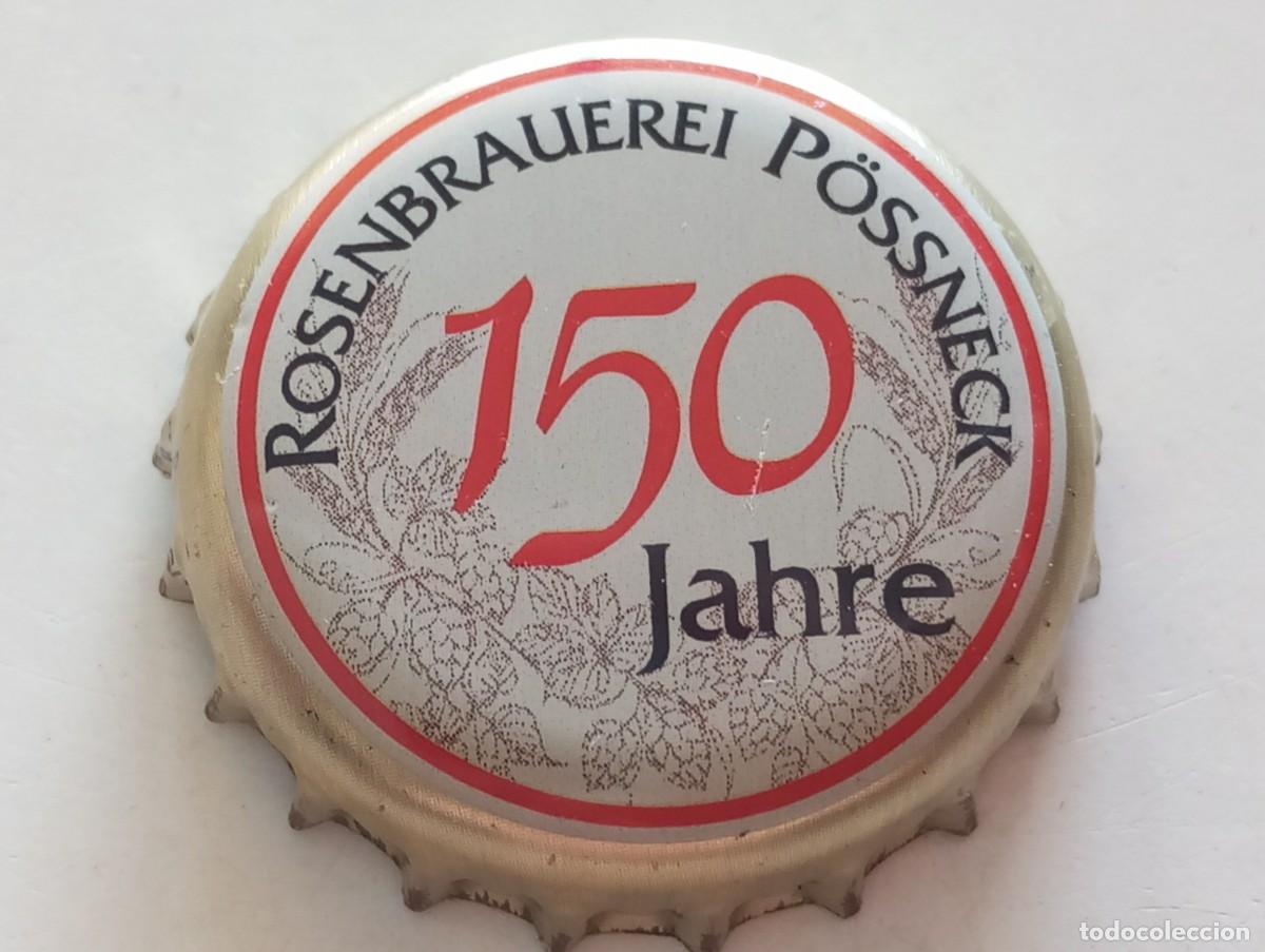 Coleccionismo de cervezas: Chapa tap&oacute;n corona de la cerveza alemana ROSENBRAUEREI P&Ouml;SSNECK 150 JAHRE