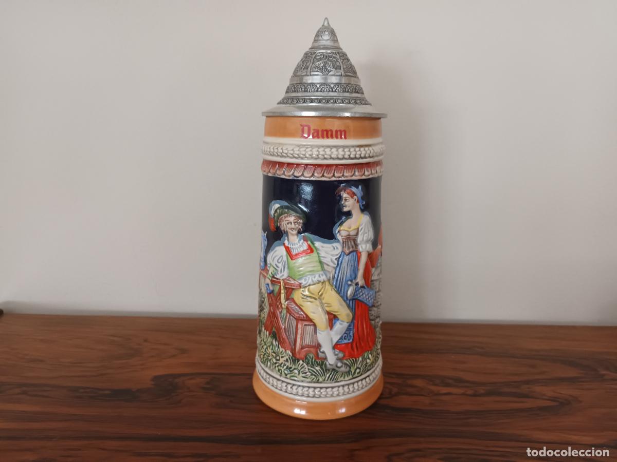 Coleccionismo de cervezas: JARRA CERVEZA DAMM ESTRELLA. PORCELANA TIPO ALEMANA. JER GERMANY