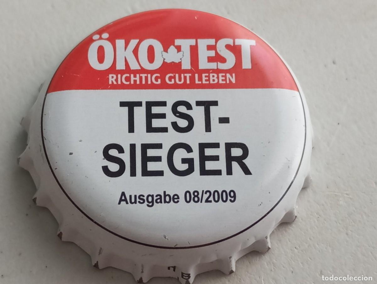 Coleccionismo de cervezas: Chapa tap&oacute;n corona de la cerveza alemana &Ouml;KO-TEST RICHTIG GUT LEBEN TEST-SIEGER AUSGABE 08/2009